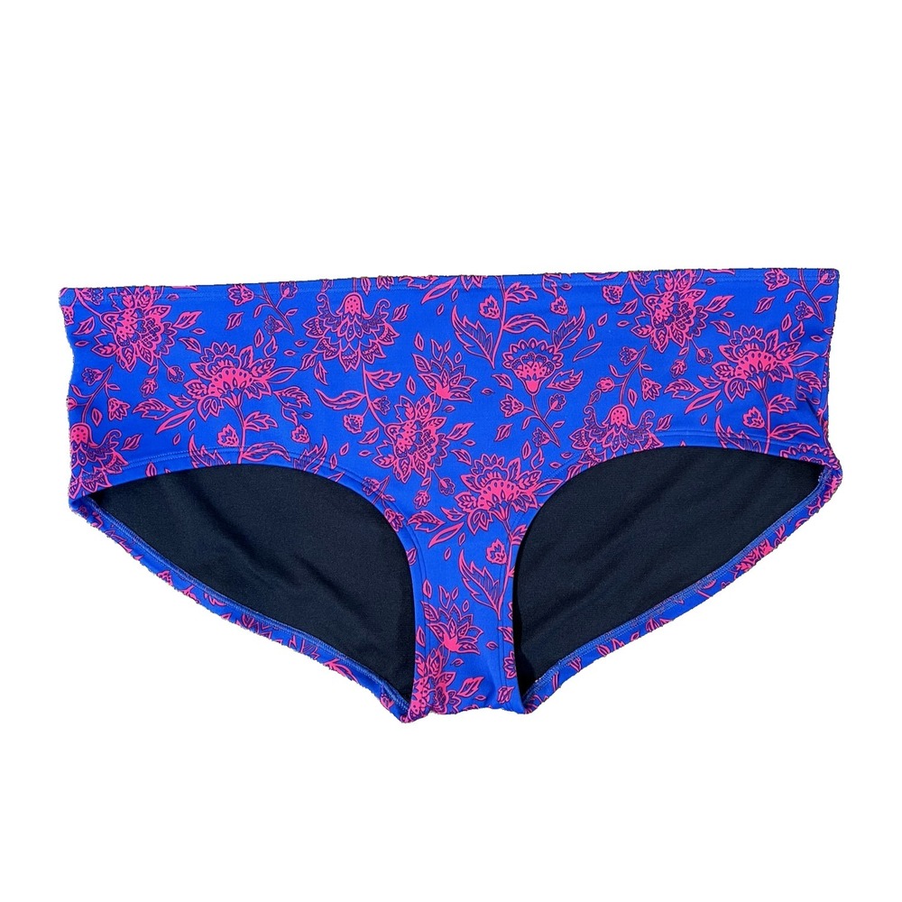 Boden Swim Bottom Womens 16 Low Waist Swim Bikini Bottoms Blue Pink Floral